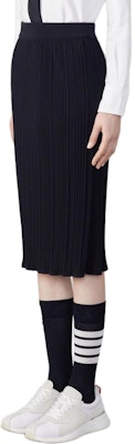 (W) Falda Midi Plisada Negra de Lana Crepé Thom Browne. FKK130A-Y1045-415 Shop (W) Falda Midi Plisada Negra de Lana Crepé Thom Browne. FKK130A-Y1045-415