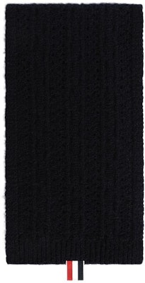 (Women) Thom Browne Wool Knit Scarf - Navy Blue Fashion Trend. FKS058A-Y8007-415 Lookbook (Women) Thom Browne Wool Knit Scarf - Navy Blue Fashion Trend. FKS058A-Y8007-415