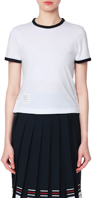 (W) THOM BROWNE 黑邊白色圓領T恤 SS21 FJS075A-00042-100 Lookbook (W) THOM BROWNE 黑邊白色圓領T恤 SS21 FJS075A-00042-100