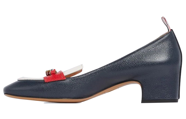 (Women) Thom Browne Block Heel 'Navy Triple-Stripe' FFH197B00198960