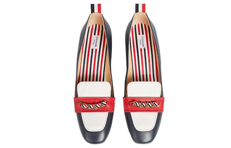 Shop (Women) Thom Browne Block Heel 'Navy Triple-Stripe' FFH197B00198960