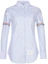 Buy (Women) THOM BROWNE Blue Striped Long Sleeve Shirt FLL019E-00098-480