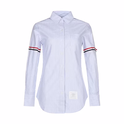 (Women) THOM BROWNE Blue Striped Long Sleeve Shirt FLL019E-00098-480