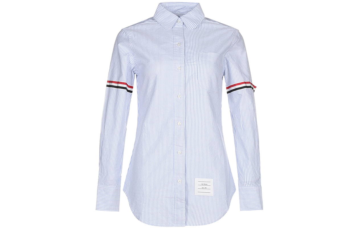 (Women) THOM BROWNE Blue Striped Long Sleeve Shirt FLL019E-00098-480 圖 2