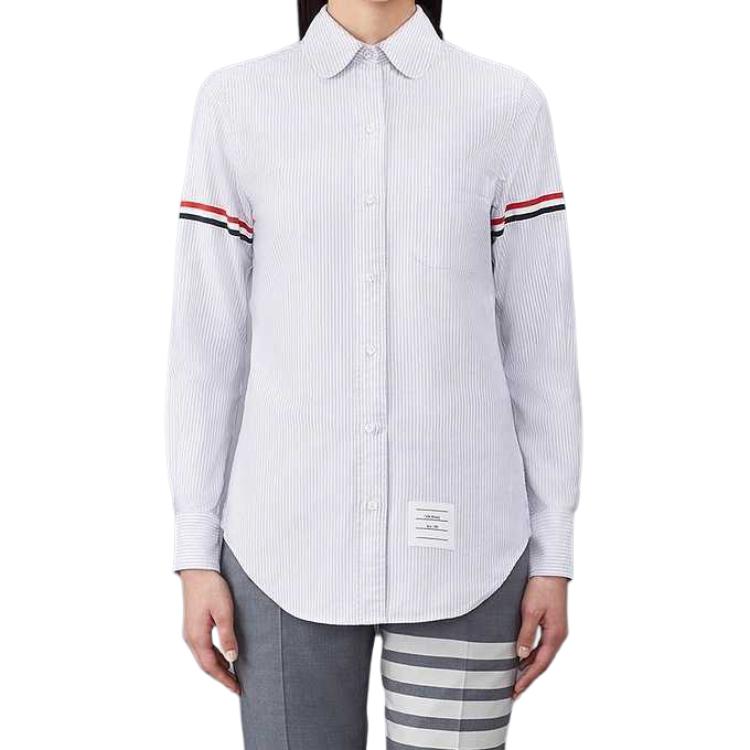 (Women) THOM BROWNE Blue Striped Long Sleeve Shirt FLL019E-00098-480 圖 4