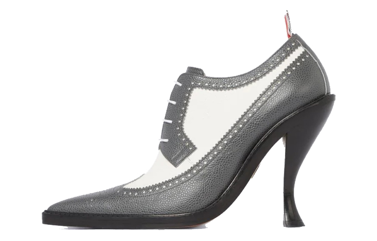 (Women) Thom Browne Brogue High-Heel 'Pebble Grain Black and White' FFH189B00198015