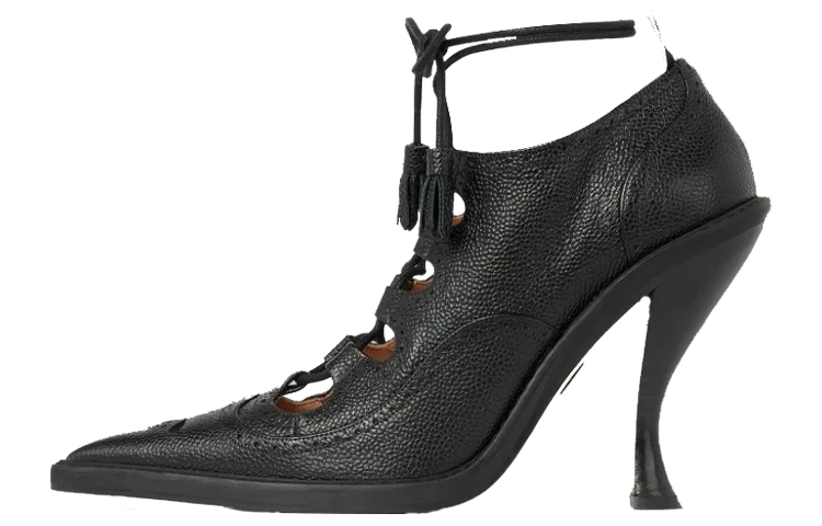 (Women) Thom Browne Brogue High Heel 'Black Leather' FFH215A06257001