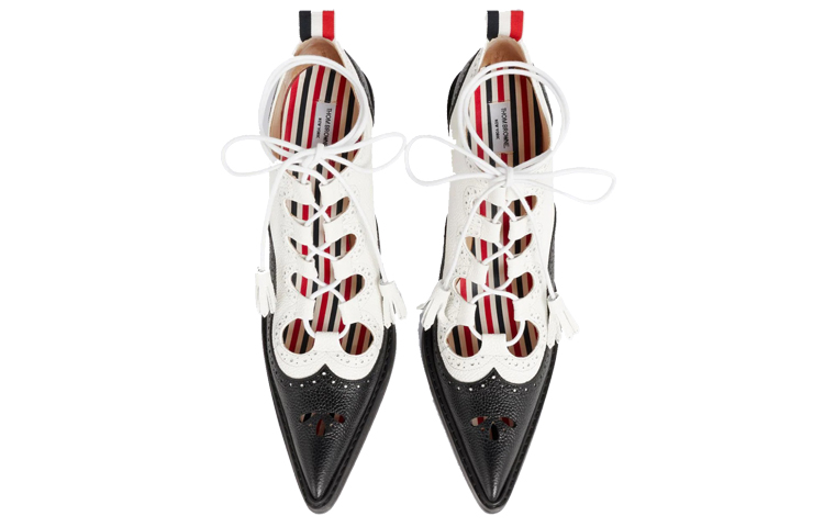 Shop (W) 톰브라운 블랙앤화이트 브로그 힐 FFH215A06257980