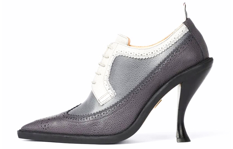 (Women) Thom Browne Brogue High Heels 'Black Grey Pebble' FFH188A06257015
