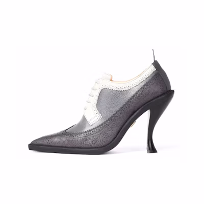 (W) Thom Browne Brogue High Heels 'Black Grey Pebble'
