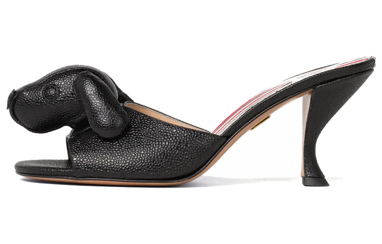 (Women) Thom Browne Calfskin Block-Heel Slide 'Black Fashion' FFF129A06257001