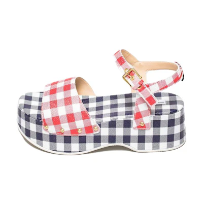 (W) Thom Browne Calfskin Plaid Sandals 'Multicolor'