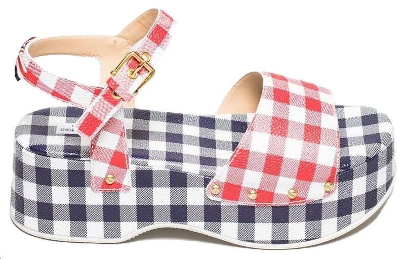 Order (Women) Thom Browne Calfskin Plaid Sandals 'Multicolor' FFF093A06880960