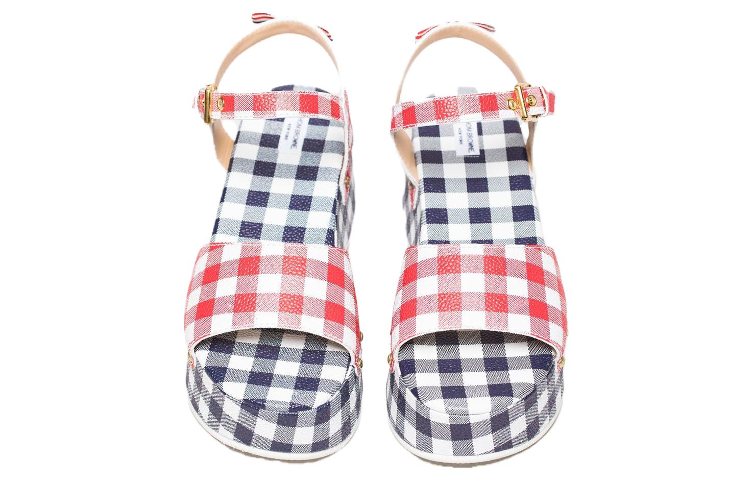 Shop (Women) Thom Browne Calfskin Plaid Sandals 'Multicolor' FFF093A06880960