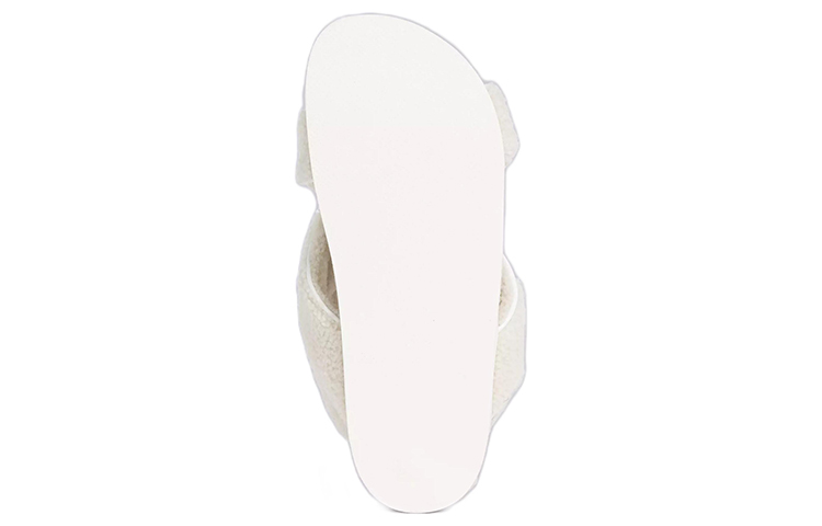 Shop THOM BROWNE 小牛皮 毛絨綁帶 時尚涼鞋 女款 白色