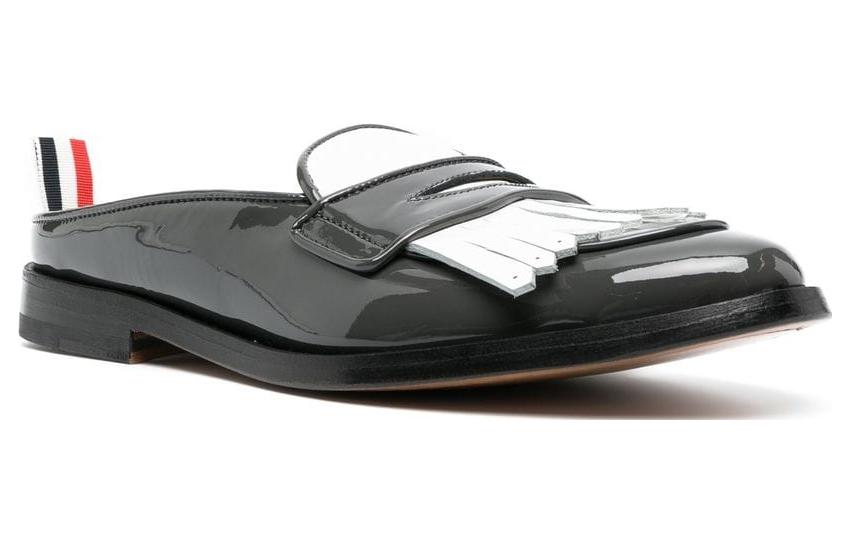 (W) Thom Browne Calfskin Round Toe Flat 'Black Fashion Slide' 圖 2