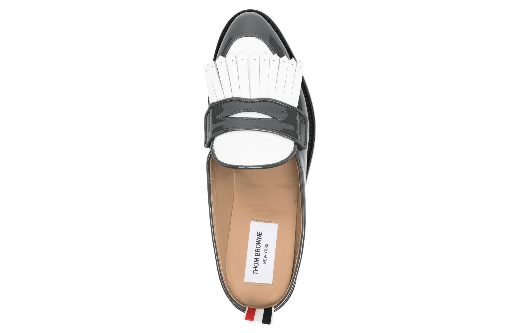 (W) Thom Browne Calfskin Round Toe Flat 'Black Fashion Slide' 圖 3