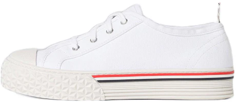 (Women) Thom Browne Canvas Collegiate 'White Low-Top' FFD125AF0102100 (Women) Thom Browne Canvas Collegiate 'White Low-Top' FFD125AF0102100