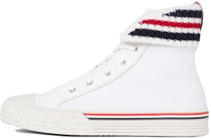 (Women) Thom Browne Canvas Leather Knit High-Top 'White Fashion' FFD118A01588100 (Women) Thom Browne Canvas Leather Knit High-Top 'White Fashion' FFD118A01588100