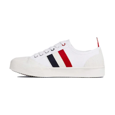 (W) Thom Browne Canvas Low-Top 'Tri-Color Stripe'