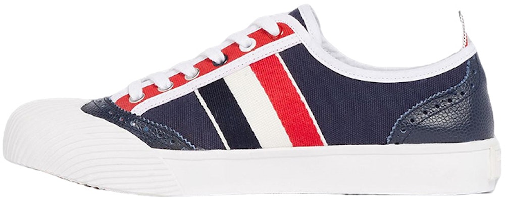 (Women) Thom Browne Canvas Low Top 'White Blue Red' FFF056A01588960 Buy (Women) Thom Browne Canvas Low Top 'White Blue Red' FFF056A01588960