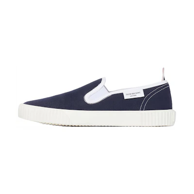 (W) Thom Browne Canvas Slip-On 'Navy'