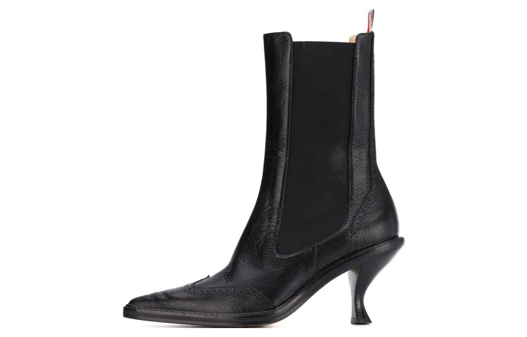 (Women) Thom Browne Chelsea Boot 'Black Leather Mid-Top Comfort' FFB094A00198001