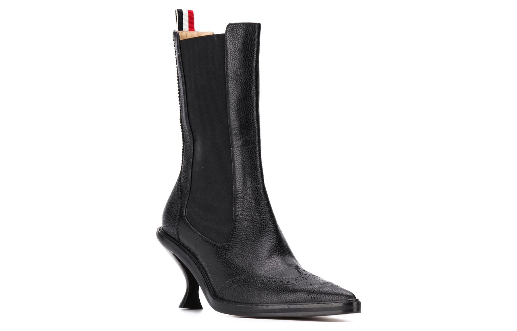 Order (Women) Thom Browne Chelsea Boot 'Black Leather Mid-Top Comfort' FFB094A00198001