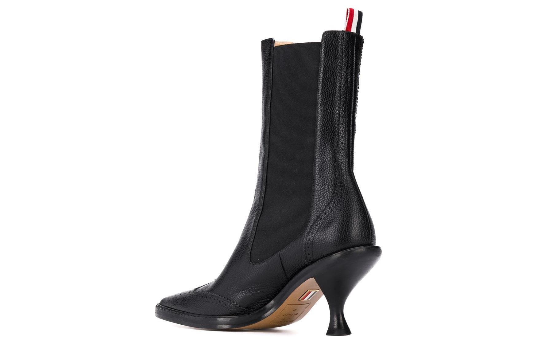 Shop (Women) Thom Browne Chelsea Boot 'Black Leather Mid-Top Comfort' FFB094A00198001