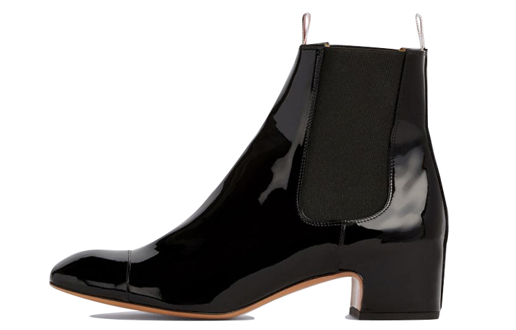 (W) Thom Browne Chelsea Boot 'Black Patent Grosgrain Ribbon'