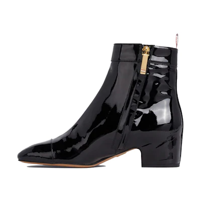 (W) Thom Browne Chelsea Boot 'Black Patent Leather'