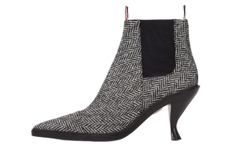 (W) Thom Browne Chelsea Boot 'Houndstooth Harris Tweed Black'