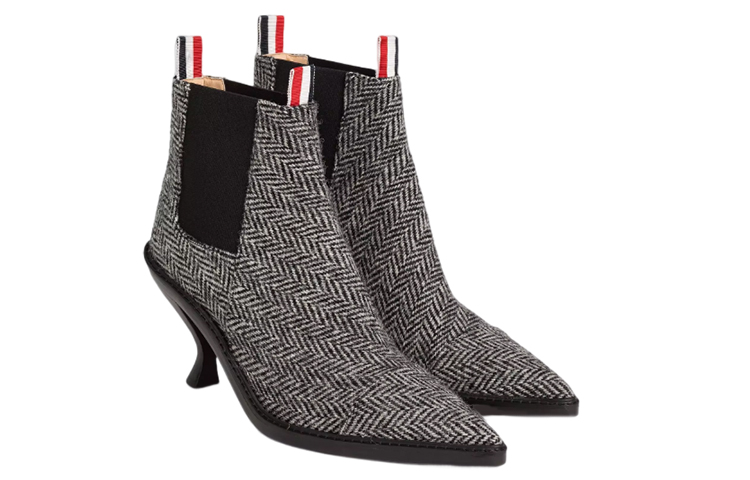 (W) Thom Browne Chelsea Boot 'Houndstooth Harris Tweed Black' 圖 2