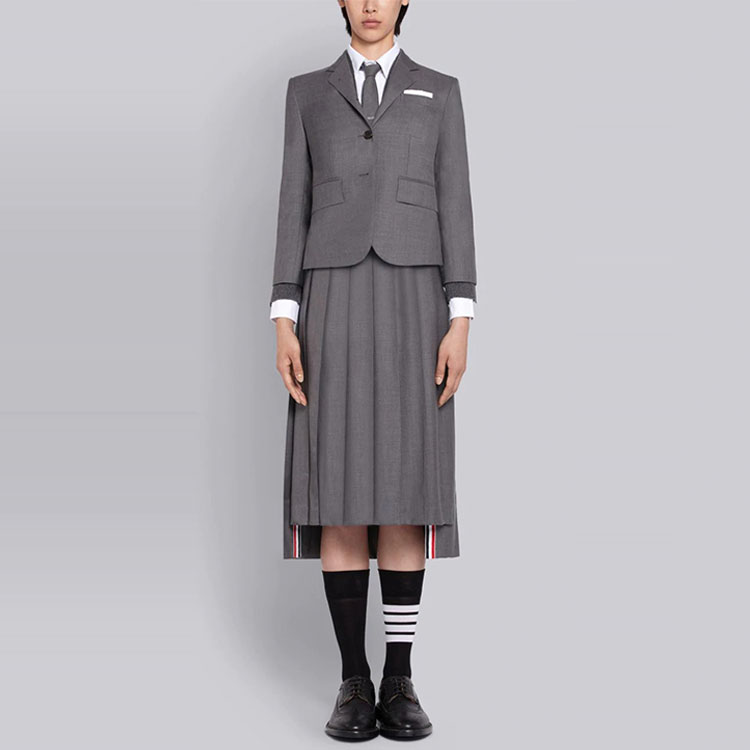 (Women) THOM BROWNE Classic 4-Bar Cashmere V-Neck Sweater Grey FKC001A-00011-035 圖 3