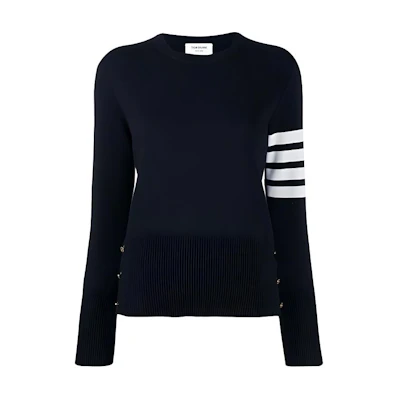 (Women) Thom Browne Classic 4-Bar Knit Sweater Navy Blue Autumn Winter. FKA239A-00219-415