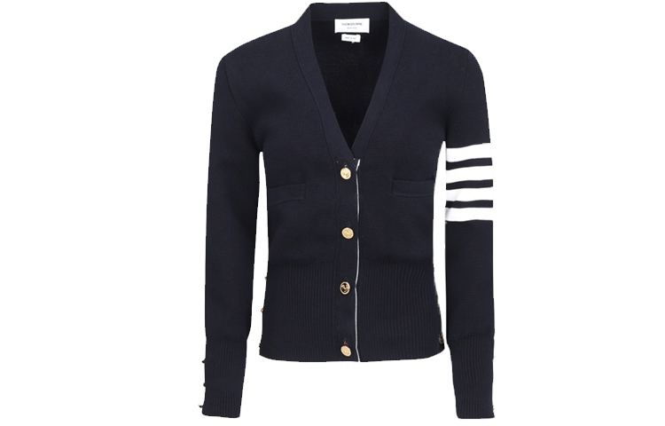 (Women) Thom Browne Classic 4-Stripe V-Neck Knit Cardigan - Navy Blue FKC207A-00219-415 圖 2