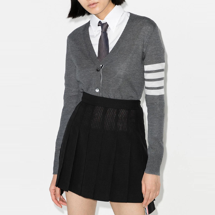(Women) Thom Browne Classic Four-Bar Knit Sweater Gray - Preppy Style. FKC207A-00014-035 圖 3