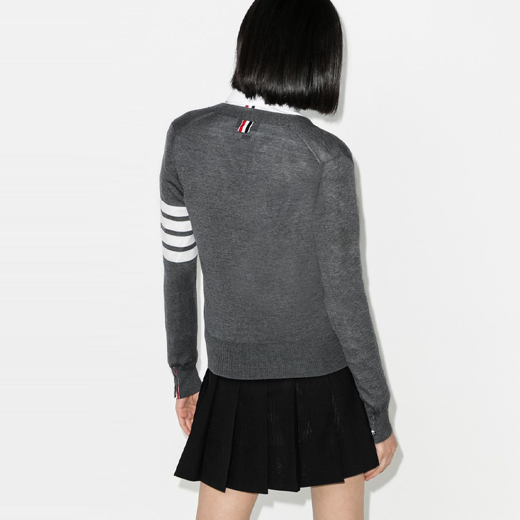 (Women) Thom Browne Classic Four-Bar Knit Sweater Gray - Preppy Style. FKC207A-00014-035 圖 4