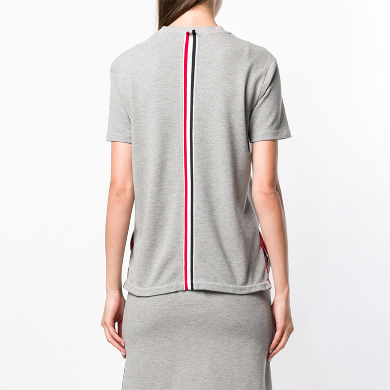 (Women) Thom Browne Crewneck T-Shirt Grey with Stripe Design FW21 Summer Tee. FJS013A-00050-055 圖 5