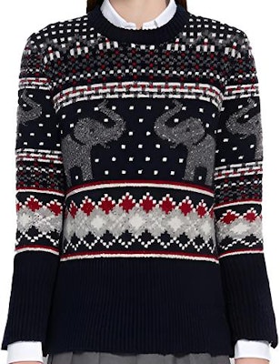 (W) 톰 브라운 코끼리 패턴 울 트위드 니트 스웨터 FKA287A-00278-960 Buy (W) 톰 브라운 코끼리 패턴 울 트위드 니트 스웨터 FKA287A-00278-960