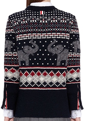 (W) 톰 브라운 코끼리 패턴 울 트위드 니트 스웨터 FKA287A-00278-960 Lookbook (W) 톰 브라운 코끼리 패턴 울 트위드 니트 스웨터 FKA287A-00278-960