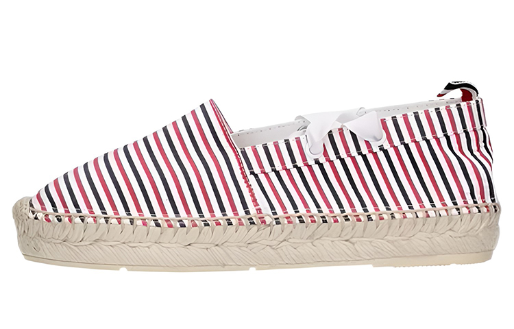 (W) Thom Browne Fabric Woven Flats 'Red'