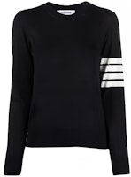 (Women) Thom Browne Four-Bar Pullover Sweater Navy Blue. FKA280A-Y1014-415 (Women) Thom Browne Four-Bar Pullover Sweater Navy Blue. FKA280A-Y1014-415