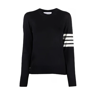 (Women) Thom Browne Four-Bar Pullover Sweater Navy Blue. FKA280A-Y1014-415