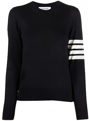 (W) Thom Browne Four-Bar Pullover Sweater Biru Navy. FKA280A-Y1014-415 Order (W) Thom Browne Four-Bar Pullover Sweater Biru Navy. FKA280A-Y1014-415