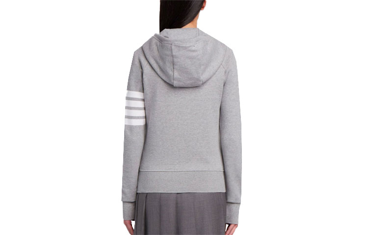 Lookbook (W) Thom Browne 女款四条杠浅灰色拉链连帽衫 - 秋季系列 FJT001A-00535-055