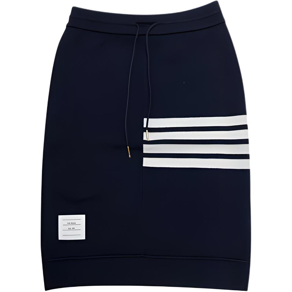 (Women) Thom Browne Four-Stripe Print Midi Skirt. FJK044A-07693-415