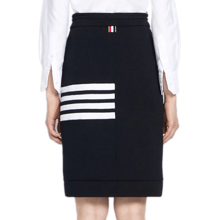 Shop (W) Falda Midi Thom Browne con Estampado de Cuatro Rayas. FJK044A-07693-415