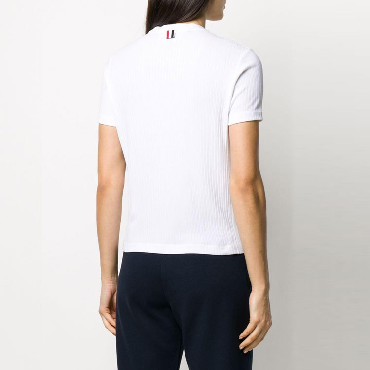 (Women) Thom Browne FW21 4-Bar Crewneck Short Sleeve T-Shirt White. FJS065P-06313-100 圖 5