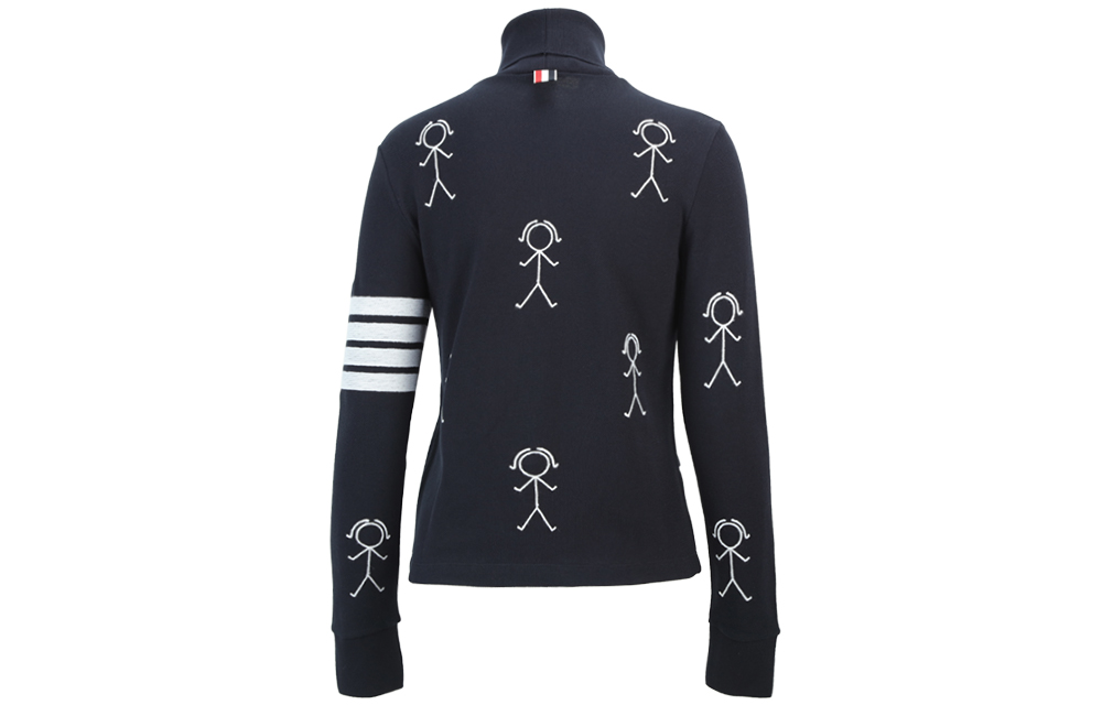 (Women) Thom Browne FW21 4-Bar Mrs. Thom Logo High-Neck Sweatshirt Navy Blue FJS098E-00050-415 圖 3